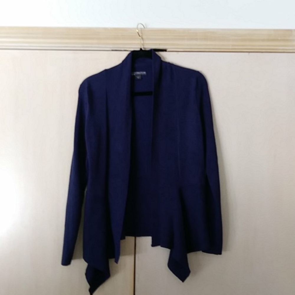Covington Open Front Cardigan Navy Blue Large Petite